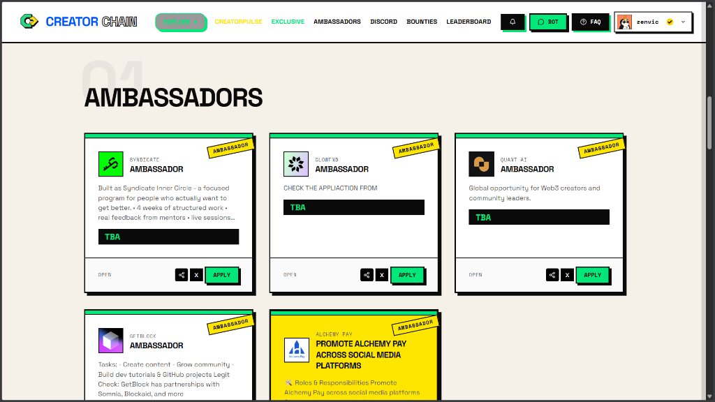 Ambassadors Board
